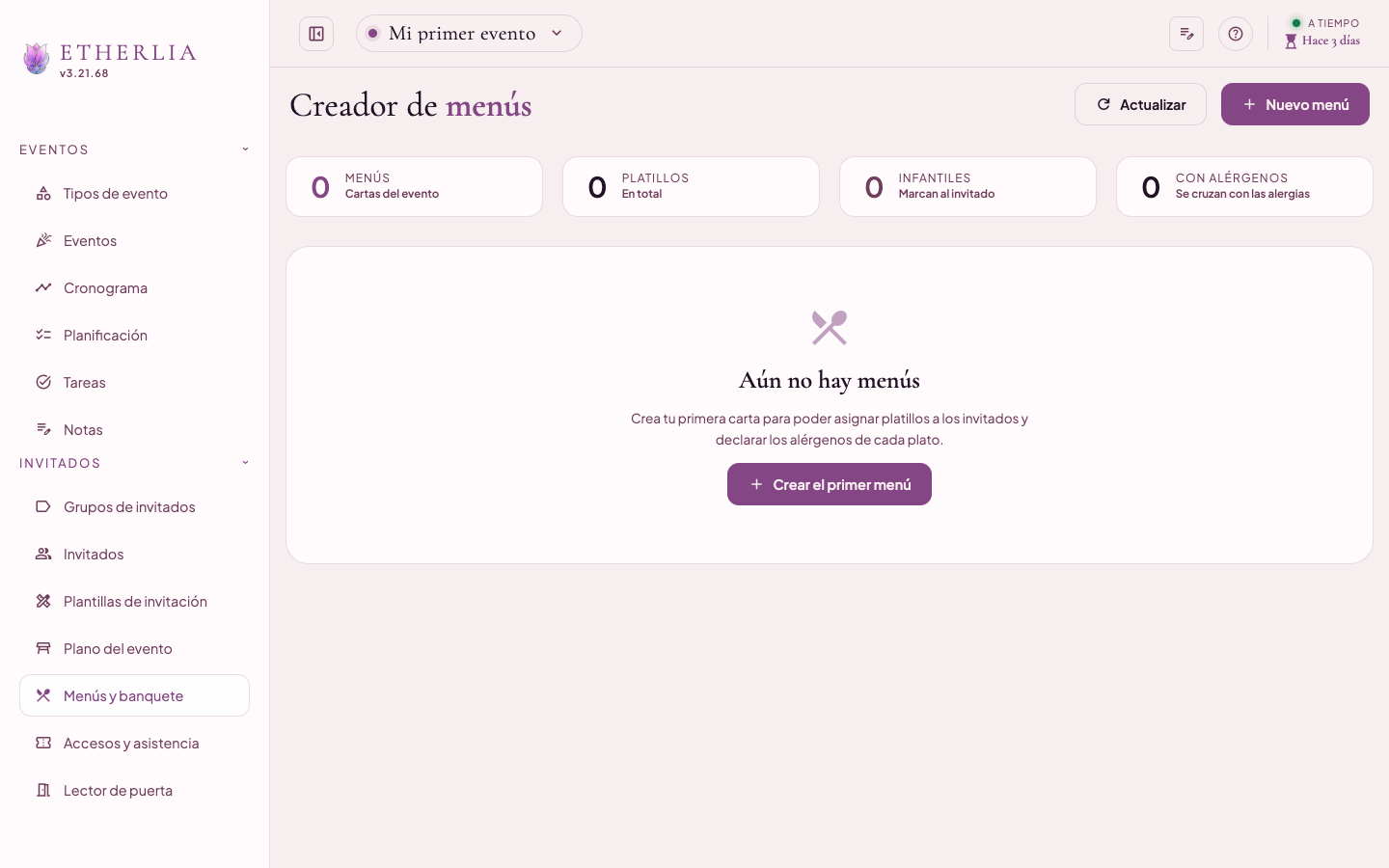 Creador de menús